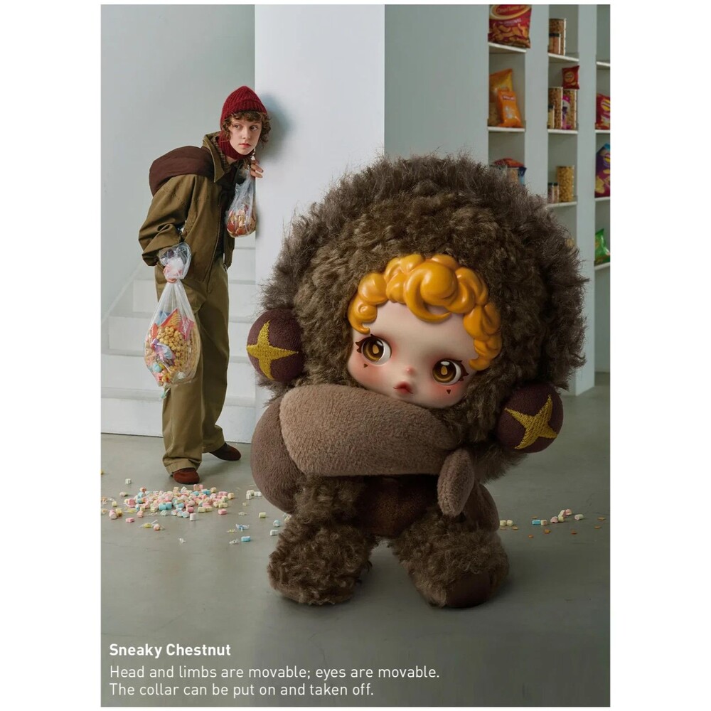 Pop Mart SKULLPANDA You Found Me Series "Sneaky Chestnut" Doll Pendant, NEW